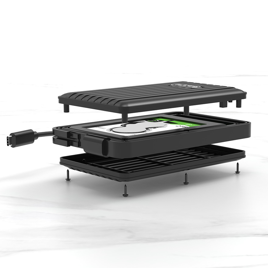 K2529G1 type C 5Gbps to 2.5'' SATA HDD/SSD Enclosure with waterproof IP66 level