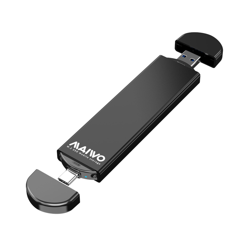 K1683LG2 Aluminum Enclosure for SATA M.2 SSD with USB A and USB C Port