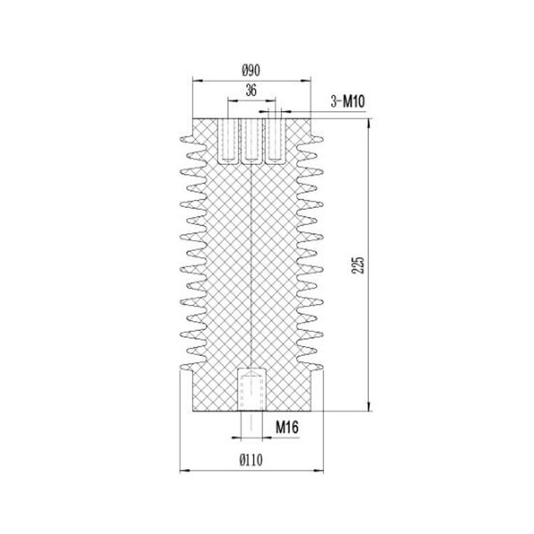 Insulator ISL-24J 110mm*225mm 24KV  for low voltage switchgear use from JUCRO Electric