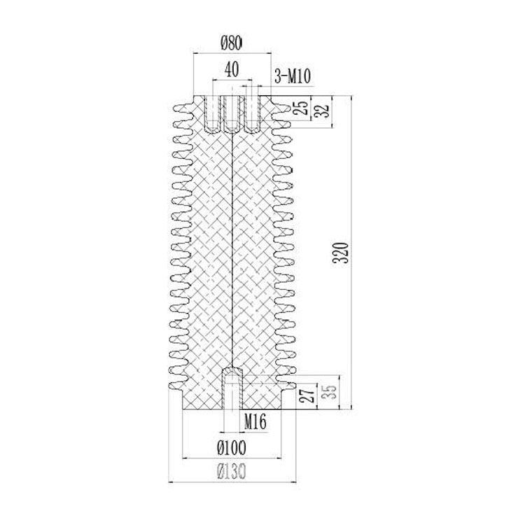 Insulator ISL-35J 130mm*320mm 35KV for low voltage switchgear use from JUCRO Electric