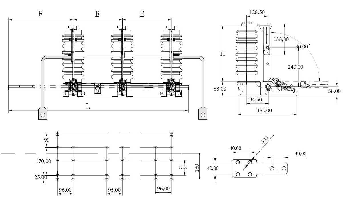 Indoor high voltage AC grounding switch JN22B 40.5KV 31.5KV  for switchgear from JUCRO Electric