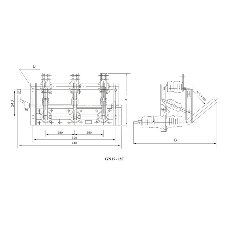 Indoor high voltage disconnecting switch GN19-12（C）