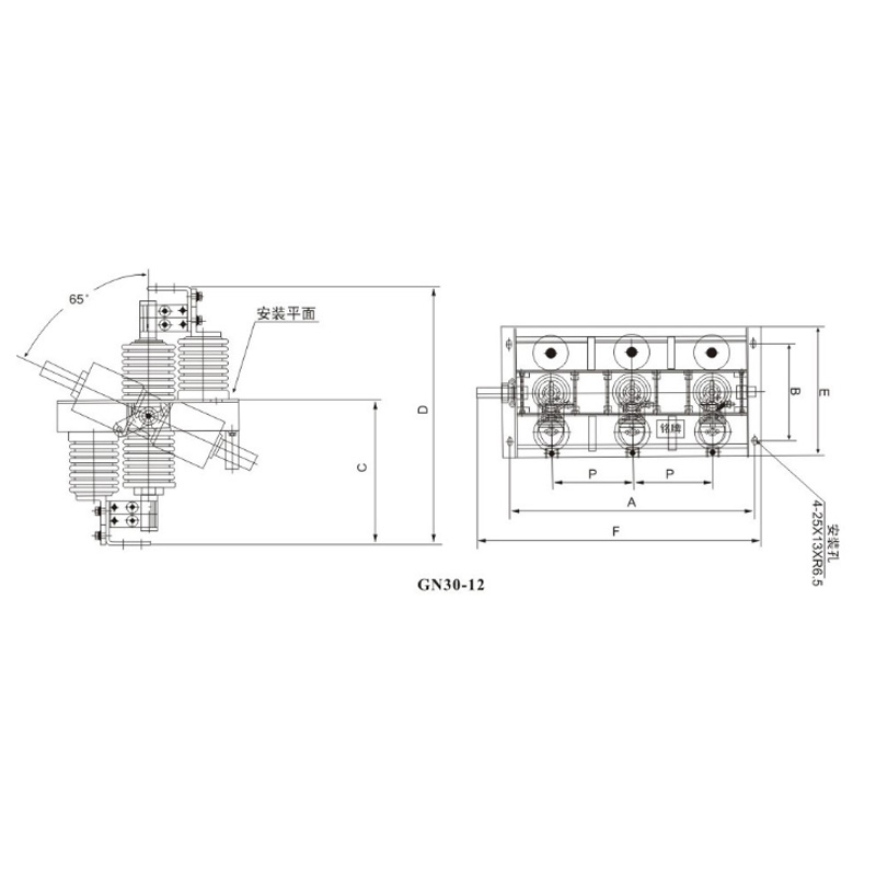 Indoor HV disconnecting switch GN30-12（D）  series rotary type