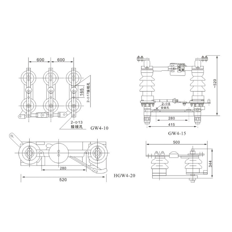 Outdoor HV disconnecting switch GW 4 series 