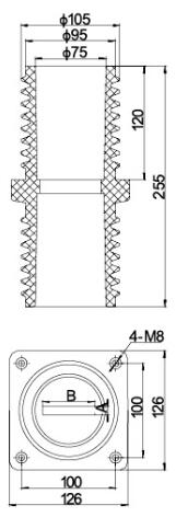 12KV Bushing BSH-10J-100X100 from JUCRO Electric
