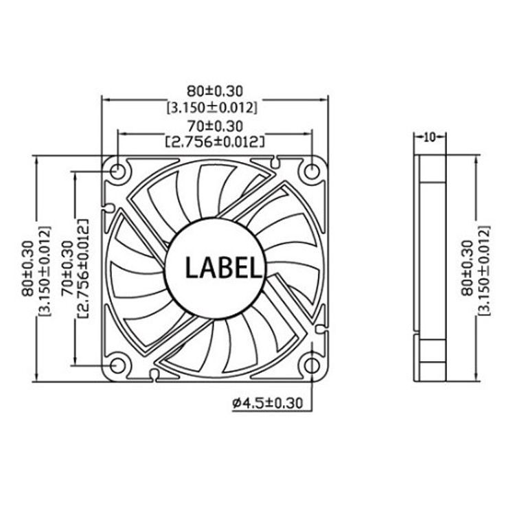 DC12V fans cooling DC motor design cooling fan cooling fan 80 x 80 x 10 from Hubei JUCRO ELECTRIC