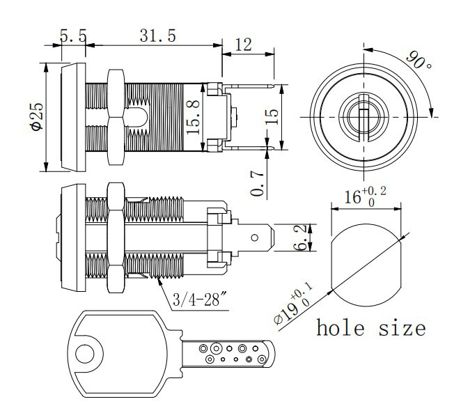KEY SWITCH LOCK （KSL911L）