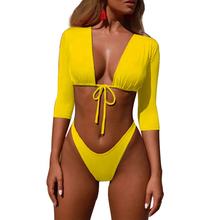 Womens V Neck One Piece Swimsuit Tummy Control Bathing Suit Naked Back Swimwear