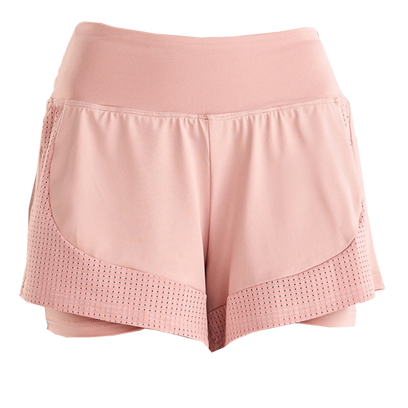 Women's Running Shorts 2-in-1 Double Layer Elastic Workout Fitness Active Yoga 