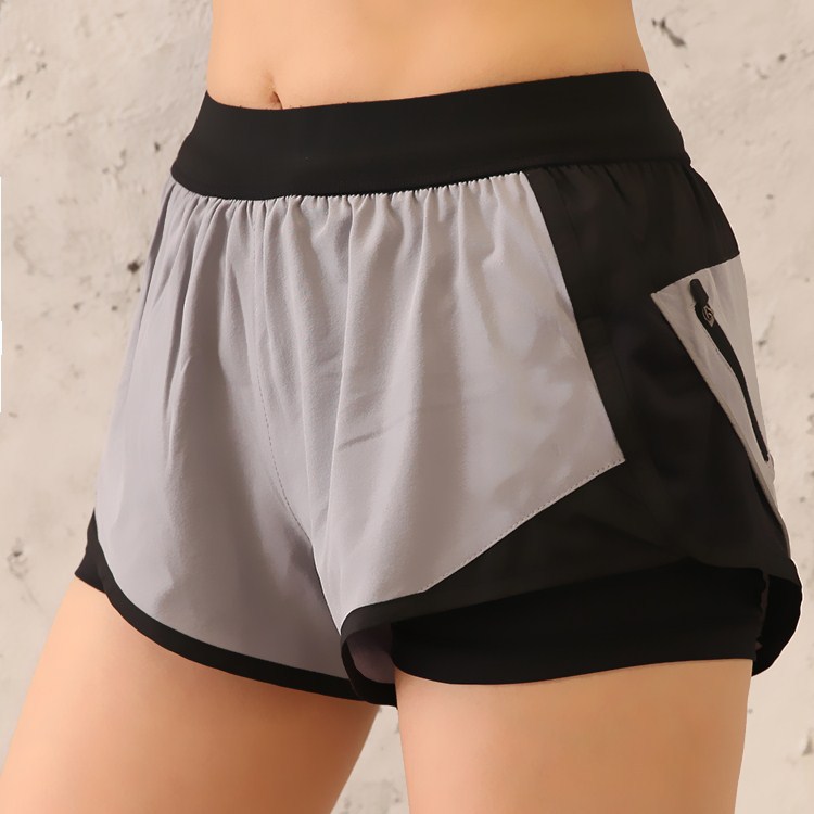 Yoga shorts fake two pieces of fitness pants