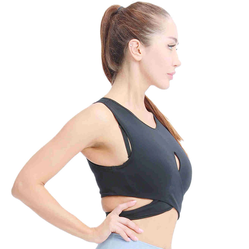 Beautiful back underwear women gather vest type sports bra with chest pad tube top yoga wrap chest