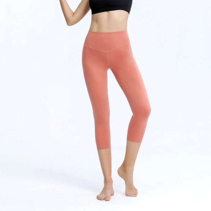 Yoga pants women's high waist buttocks plus size fitness pants nine minutes pants