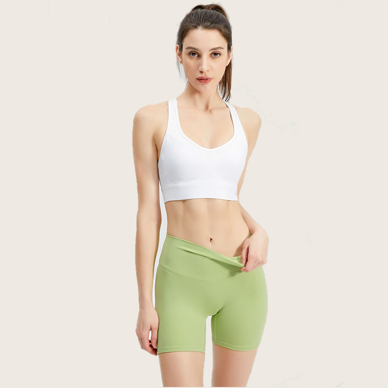 Women's High Waist Yoga Shorts Workout Athletic Shorts for Tummy Control Running Sports Pants