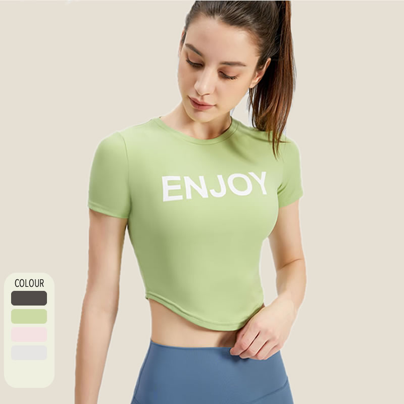 Workout T-Shirt for Women - Athletic Short Sleeves, Yoga Crop Tops, Gym Running Shirts
