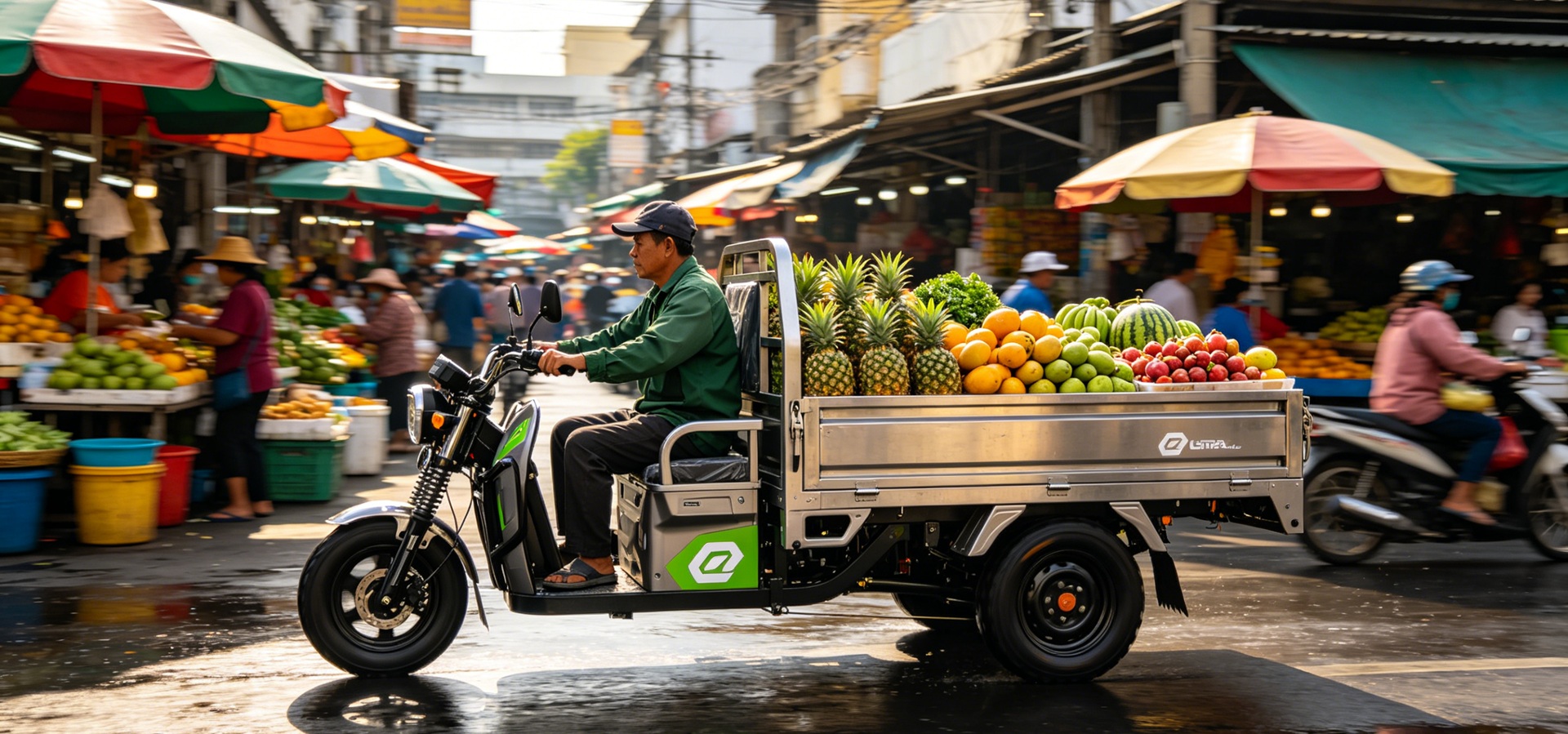 Stainless steel electric cargo tricycle for Southeast Asian markets - rust-proof design for humid climates