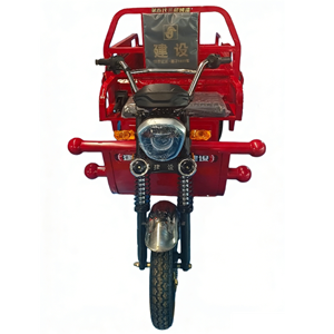HB130R HAOFA Battle Leopard 1.3m painted steel electric tricycle red - heavy-duty hauling cargo trike