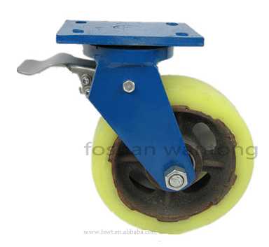 超重型腳輪藍架鐵（tiě）芯尼龍刹車萬向輪