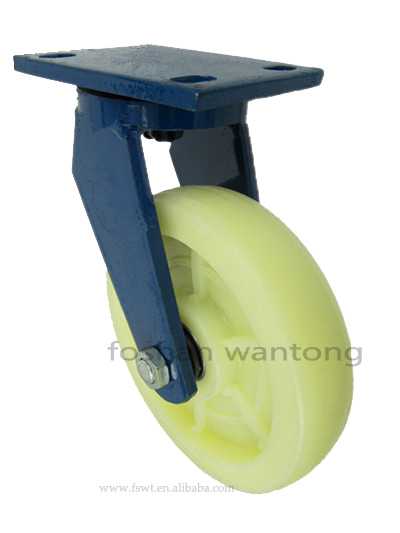 超重型藍色（sè）架花（huā）紋（wén）尼（ní）龍（lóng）萬向輪工業腳輪
