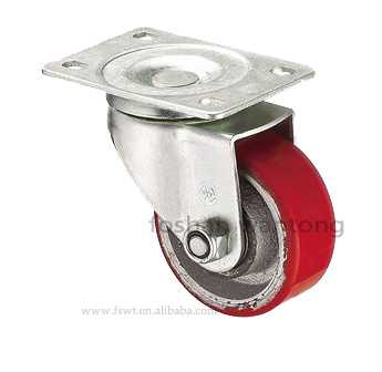 中型鐵芯聚氨（ān）酯PU腳輪萬向輪（支架規格（gé）3mm）