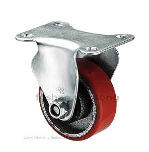 鐵芯聚氨酯（zhǐ）PU固定腳輪（支架規格3mm）