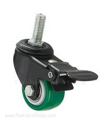 聚氨酯PU黑色金屬支架雙軸承小金剛絲杆旋（xuán）轉刹（shā）車