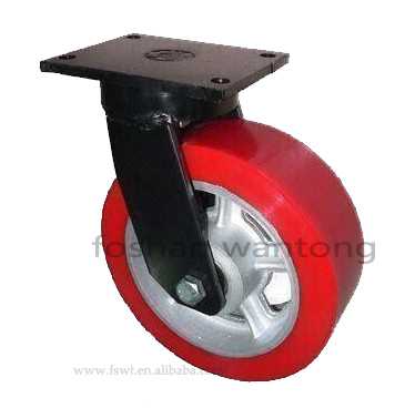 超重型聚氨酯PU厚黑架腳（jiǎo）輪萬向輪（支架6mm）