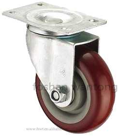 棗紅雙軸聚氨酯PU腳輪萬向輪
