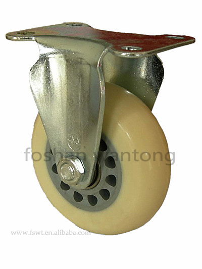 中型米黃雙軸（zhóu）通花固定腳輪