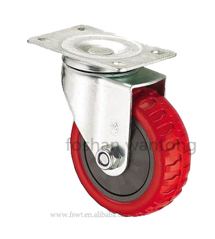 紅（hóng）聚氨酯PU烽火腳輪萬向輪