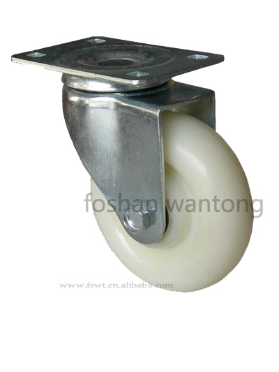 白尼龍鋅架腳輪萬向輪