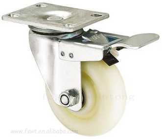 中（zhōng）型尼（ní）龍雙軸輪子旋轉刹車（刹製腳輪（lún））