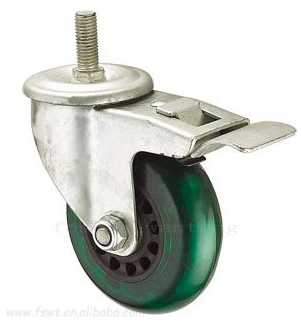 中型綠（lǜ）PVC絲杆刹車（刹製輪子)