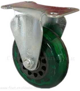中型綠色PVC輪子固定（定向（xiàng）腳輪)