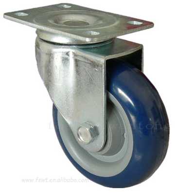 中型深藍色PU輪活動旋轉(萬向輪子)
