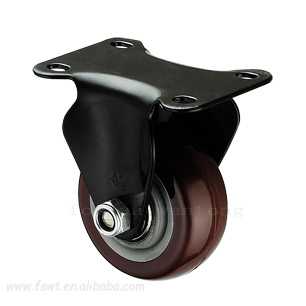 中型黑架雙軸（zhóu）聚氨酯PU固定（定向腳輪（lún）)