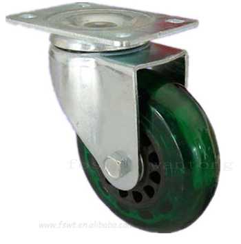 中型（xíng）綠色PVC輪子活動萬向（旋轉腳輪)