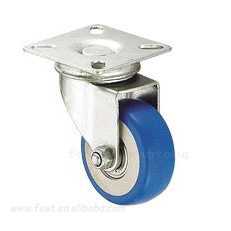 白（bái）芯藍麵雙軸PVC輪腳（jiǎo）輪萬向輪