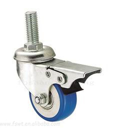 雙軸PVC絲杆萬向輪帶刹車