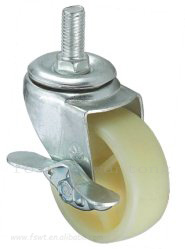 輕型尼（ní）龍PA絲杆萬向（xiàng）輪帶邊刹