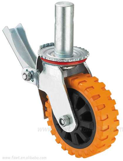 悍（hàn）馬防滑聚氨酯PU輪全刹鷹架輪子（zǐ）(支架 2MM)