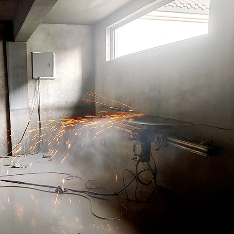 High frequency wall saw - villa renovation