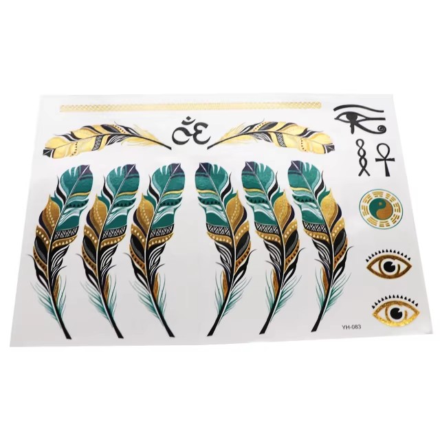 Hot Stamping Gold Tattoo Stickers New Style Waterproof and Mysterious Elements Pattern Tattoo Stickers Custom