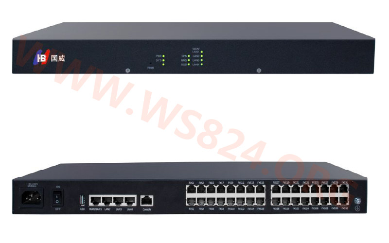 国威HB100-32S语音网关 32 S口SIP电话网关