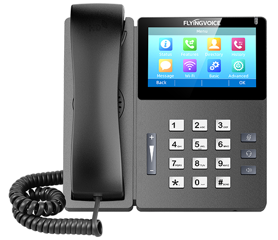FIP15G Plus  触屏IP话机  4.3” 10 个SIP 账号 2.4GHz &5GHzWi-Fi 蓝牙 千兆 PoE 录音 可挂墙