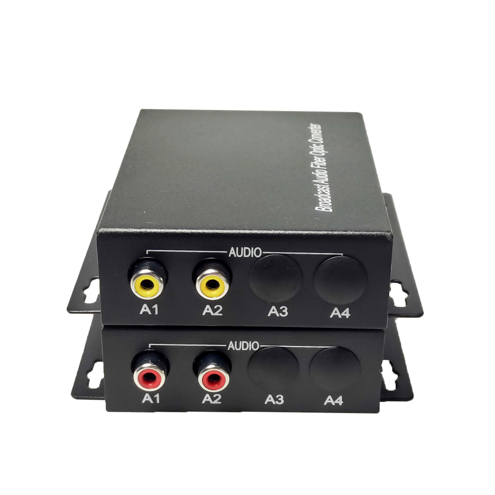 2 Channel RCA Audio to Fiber Media Converter