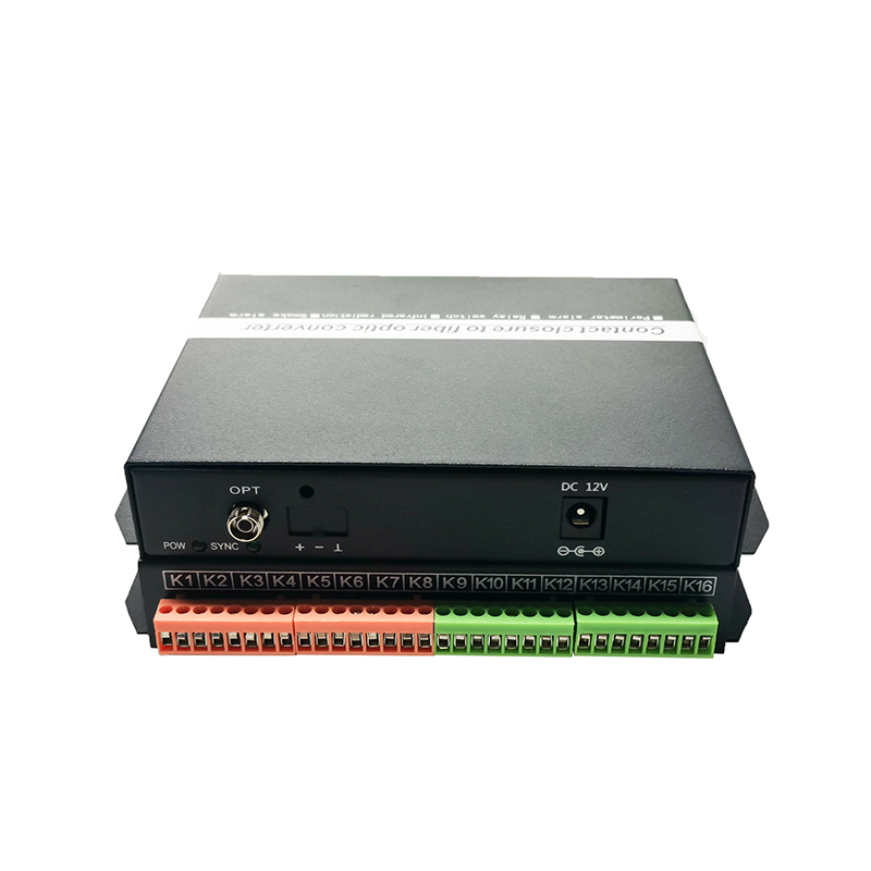 8-channels Bidirectional dry contact relay to fiber optic converter