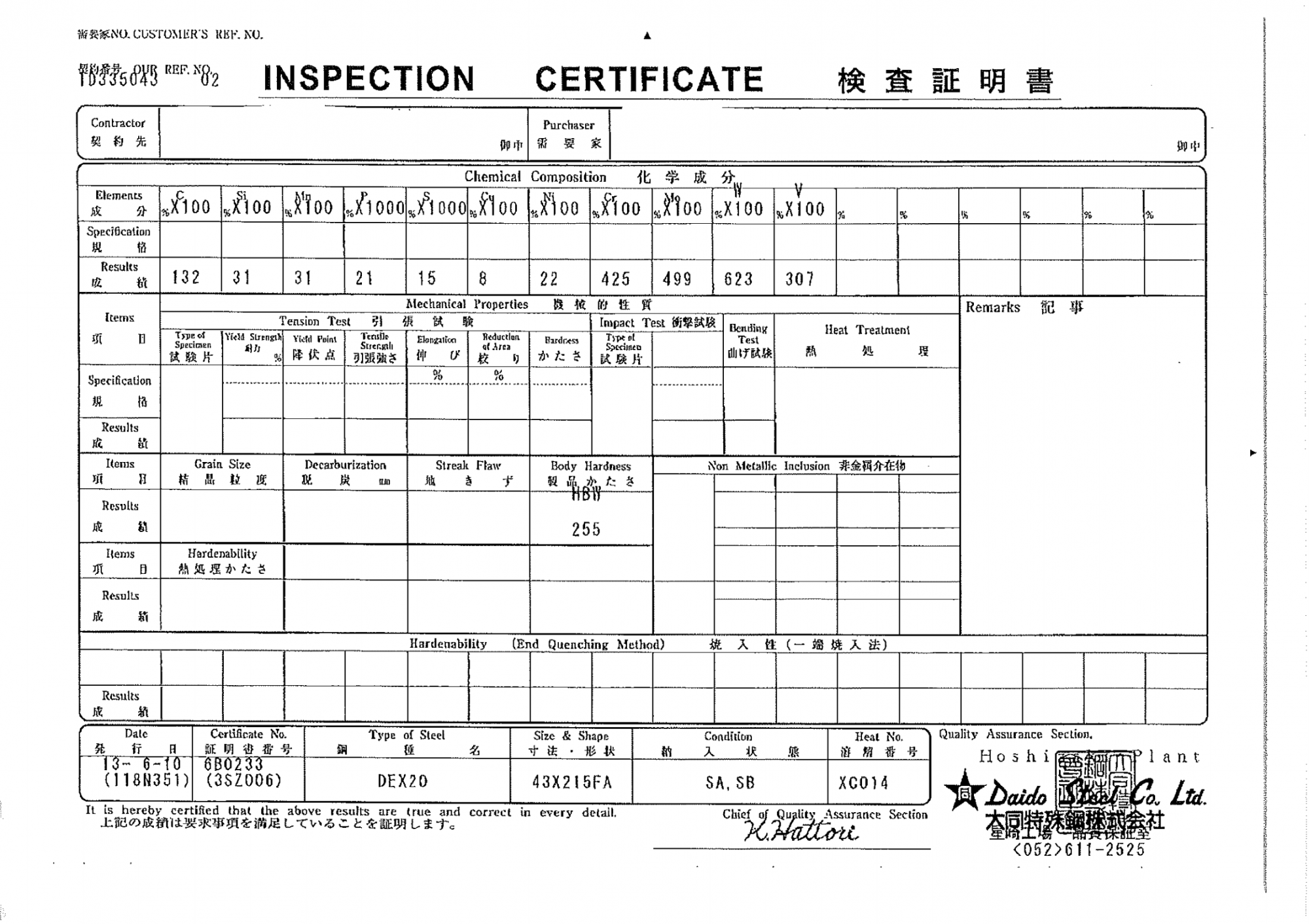 DEX20 大同特殊鋼
