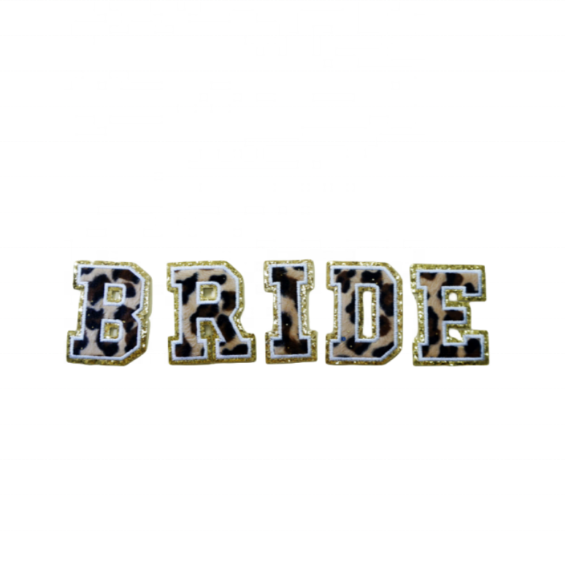 Newest hot selling Leopard letters embroidery patch iron on A to Z alphabet chenille patches letters