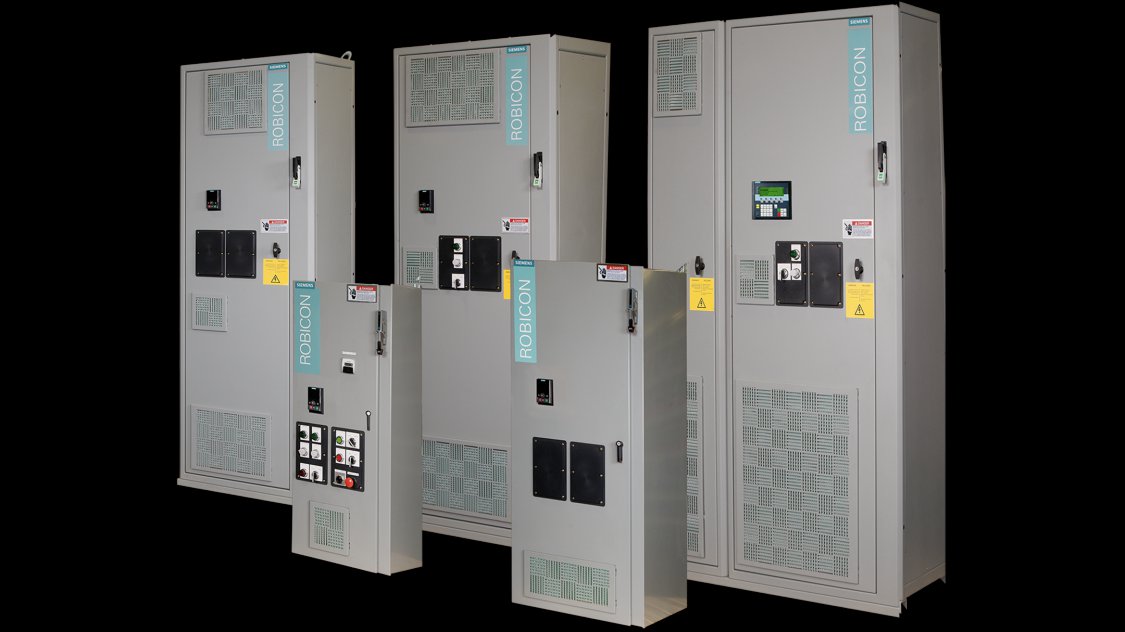 The Siemens ROBICON Perfect Harmony Air-Cooled medium voltage variable frequency drives （VFDs）