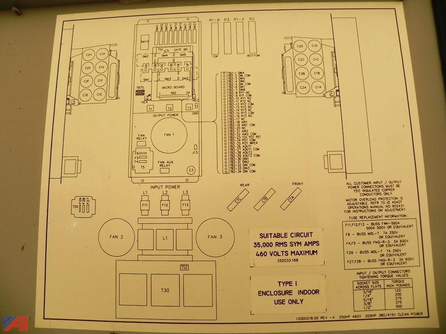 Siemens Robicon Variable Frequency Drive ID 454GT 250HP